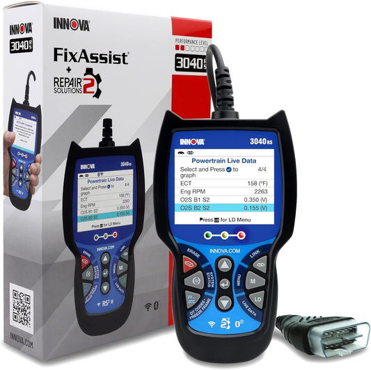 3040RS, OBD2 Scanner, Live Data Streamer, Battery/Alt Tester, Reset Check Engine Light/Brake Light/Oil Light, Free Mechanic Recommended Fix & Parts & Est Repair Cost, Free Updates