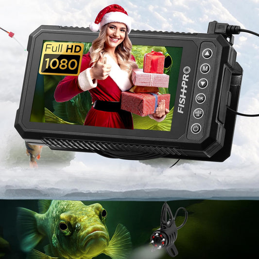 (2024 Upgrade) HD 1080P Underwater Fishing Camera 4.5''-(NO Need Learn) Ice Fishing Camera (Plug & Play) W/ 5,000Mah Li-Battery & USB-C Power, IR&LED for Dark, Fish Finder Camera, 20M/66Ft